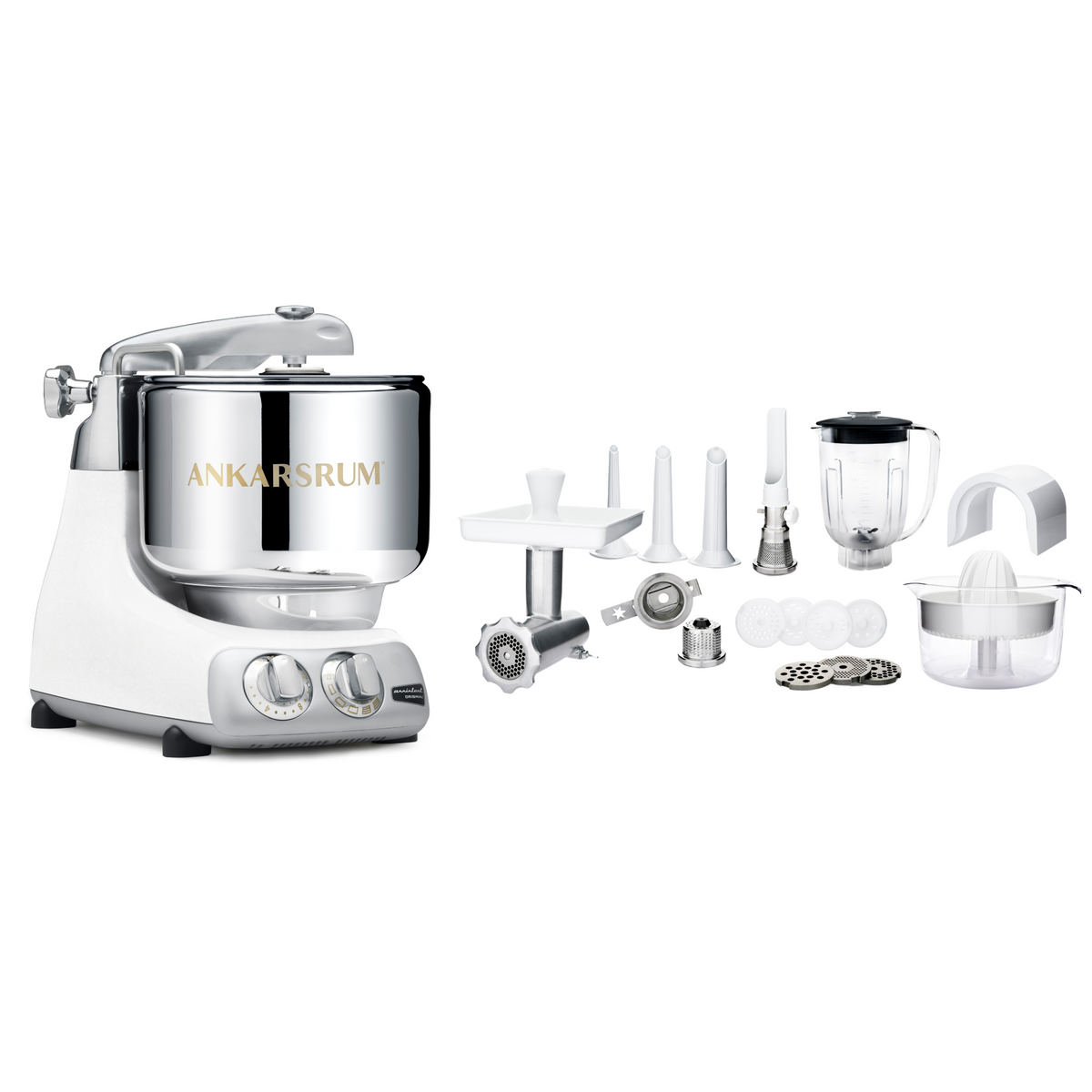 Ankarsrum Küchenmaschine Allrounderset mit Deluxe Zubehörset