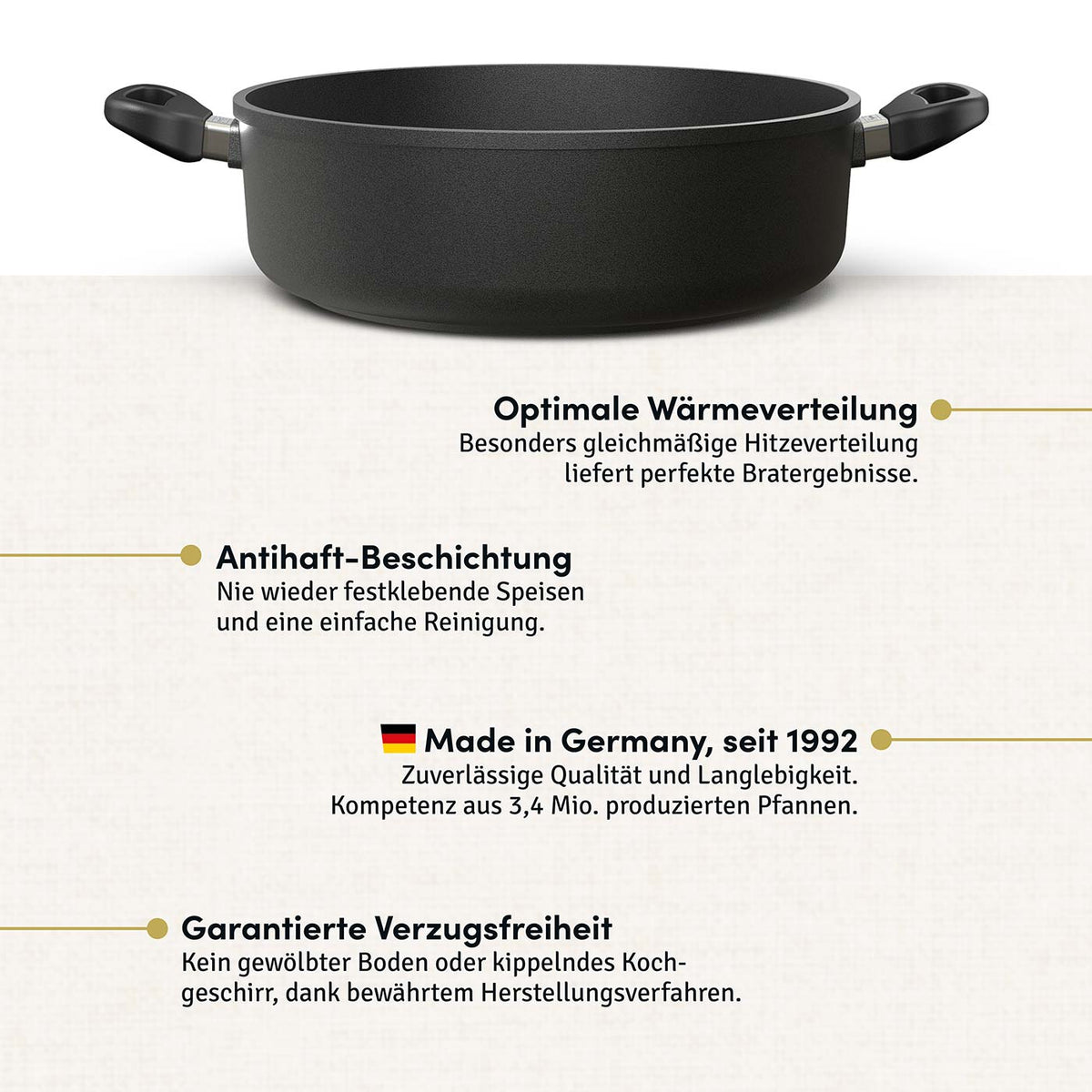 Aluguss Bräter Rund 32 cm Induktion 5,6 L