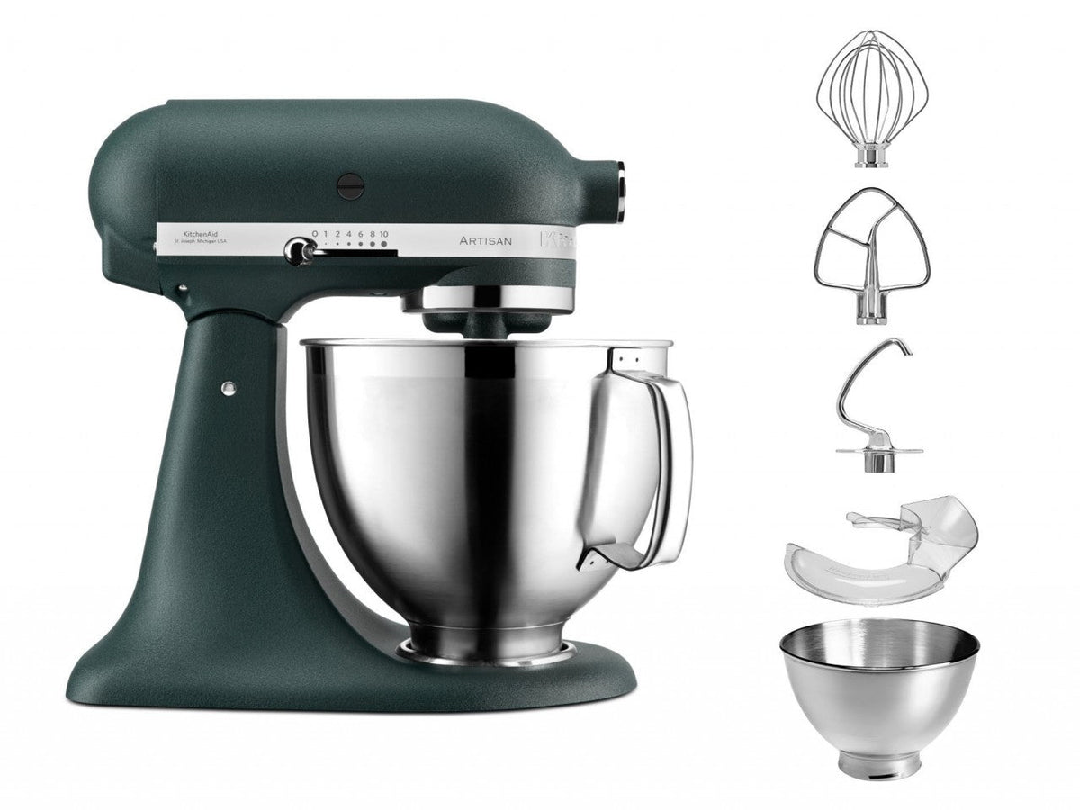 KitchenAid 4,8 L 5KSM185 Artisan Küchenmaschine Profiset Fleischwolf+Spritzgebäck+Gemüseschneider+Pürie