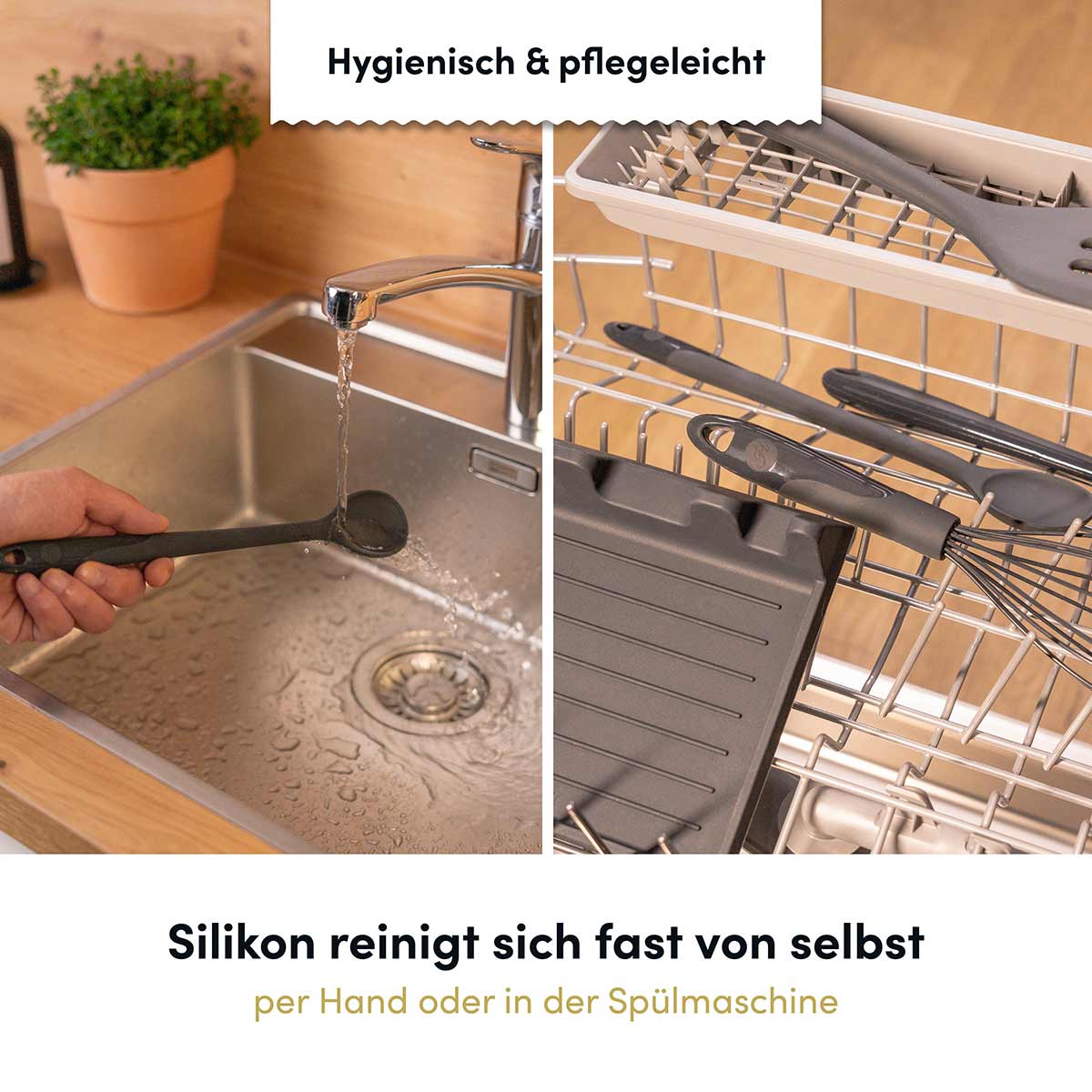 Kochlöffel mit robustem Edelstahlkern
