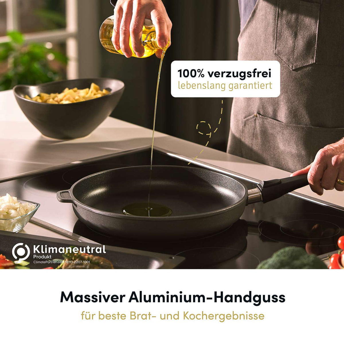 Aluguss Schmorpfanne rund Servierpfanne